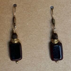 Amethyst purple Glass bead dangling earrings